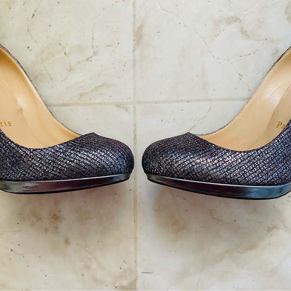 Christian Louboutin Lady Glitter Filo 120 Silver Metallic Pumps Heels size 6/36 - Picture 5 of 12